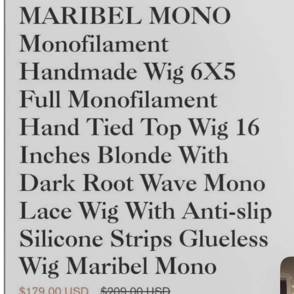 Brand new wig. Beautiful- Maribel Monofilament. Never worn Retails/ MSRP $189 - Picture 4 of 4